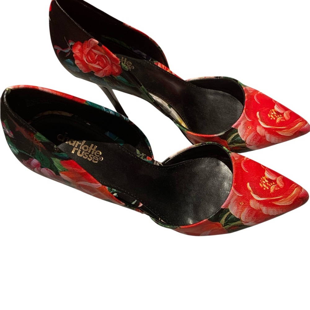 CHARLOTTE RUSSE GORGEOUS ROSETTE HEELS🩷EXCELLENT CONDITION!! - Picture 3 of 5